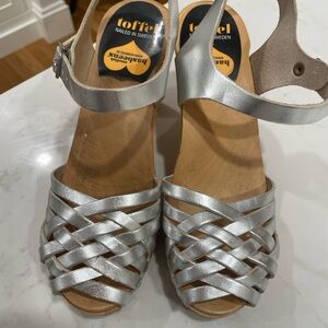 Hasbeens From Stockholm Silver Strappy Sandals